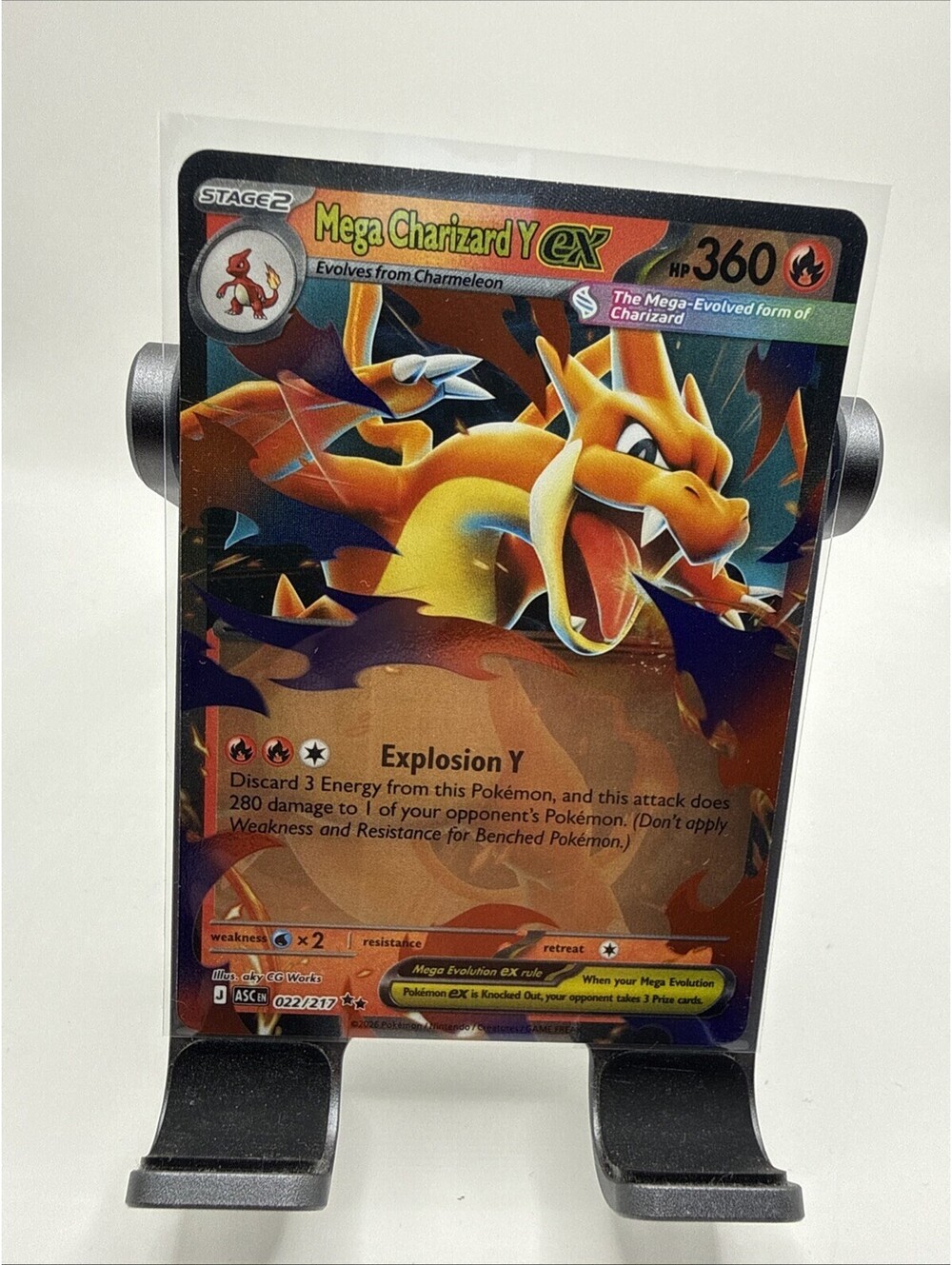Pokemon Mega Charizard Y ex 022/217 Me: Ascended Heroes Holo NM